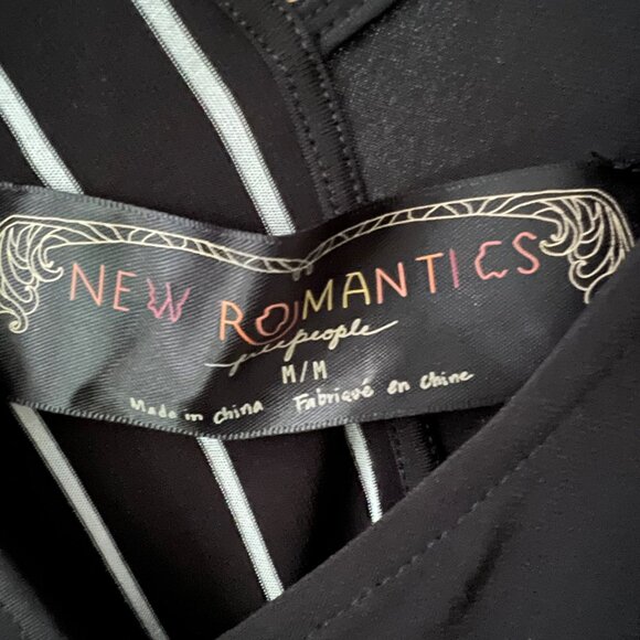 New Romantics By Free People Size M Black & White Striped Referee Maxi Dress - Picture 7 of 16